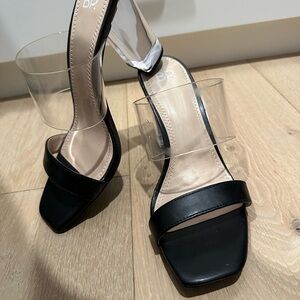 BP Clear Strap Black Heels